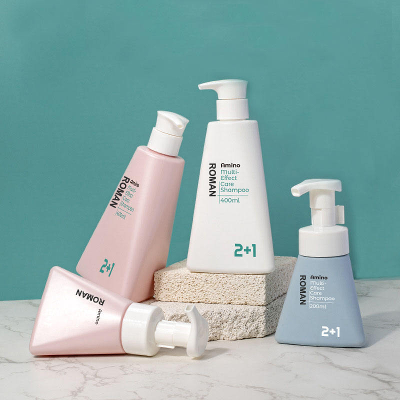 Segitiga 200Ml 400Ml PET Pembersih Wajah Berbusa Botol Pompa Mousse Botol Busa Plastik Dispenser Sabun Cair