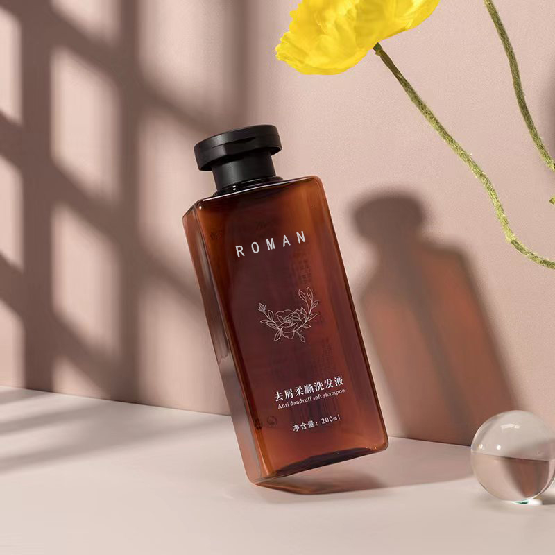 200Ml 300Ml Botol PET Minyak Rambut Remas Kering dengan Tutup Atas Flip Botol Lotion Gel Mandi Sampo Plastik Persegi