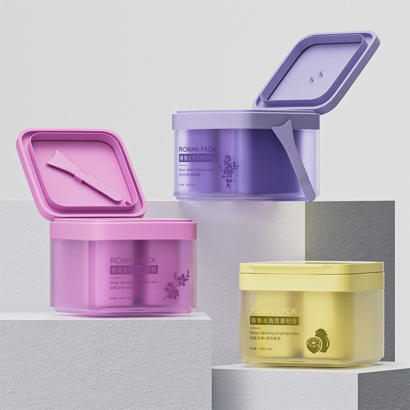 150G 300G Plastik Persegi Kosong Kosmetik Perawatan Kulit Krim Pemutih Tubuh Botol Mentega Wadah Pelembab Tabir Surya dengan Sendok