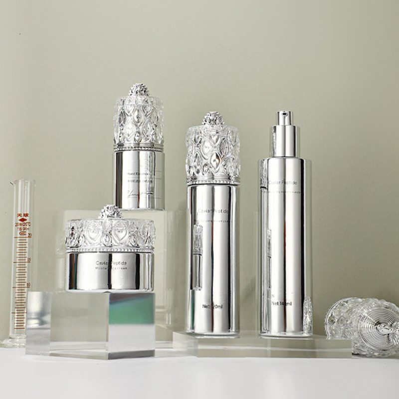 Logo Botol Lotion Kaca Frosting Masker Wajah Wadah Kemasan Perawatan Kulit Botol Kaca Krim Wajah