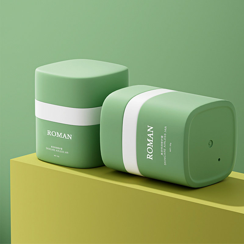 15G 30G 50G Stoples Krim Pompa Tanpa Udara Bulat PP Dinding Ganda dengan Tutup Plastik untuk Krim Pelembab Maskara Perona Lipstik