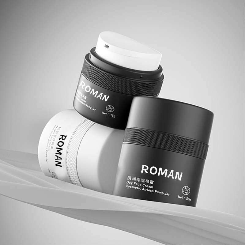 15Ml 30Ml 50Ml Putih Hitam Dinding Ganda Plastik PP Kosong Isi Ulang Tekan Botol Serum Krim Losion Pelembab Tanpa Udara dengan Pompa