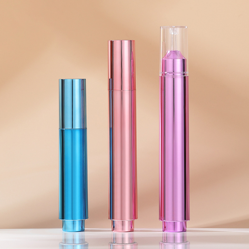 5Ml 10Ml 15Ml Botol Suntik Pompa Serum Tanpa Udara Botol Lotion Plastik Berbentuk Ampul untuk Perawatan Kulit Pembersih Wajah Krim Mata