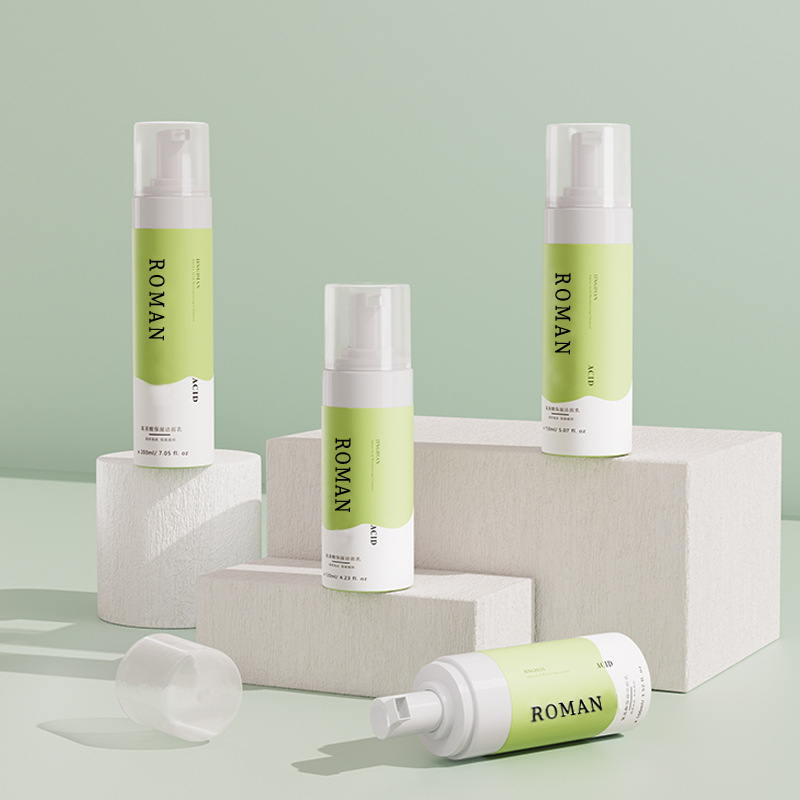 50ml 80ml 100ml 120ml 150ml 200ml Botol Gelembung Busa Pencuci Wajah Organik Grosir Label Pribadi Pembersih Pelembab Asam Amino Paket Disesuaikan