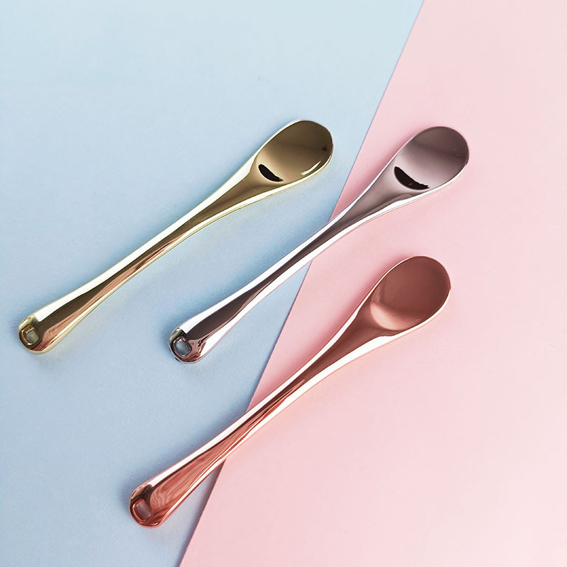 Spatula Rias Sendok Krim Mata Campuran Seng Logam Mini 3 Warna Yang Dapat Digunakan Kembali untuk Aplikasi Krim Mata