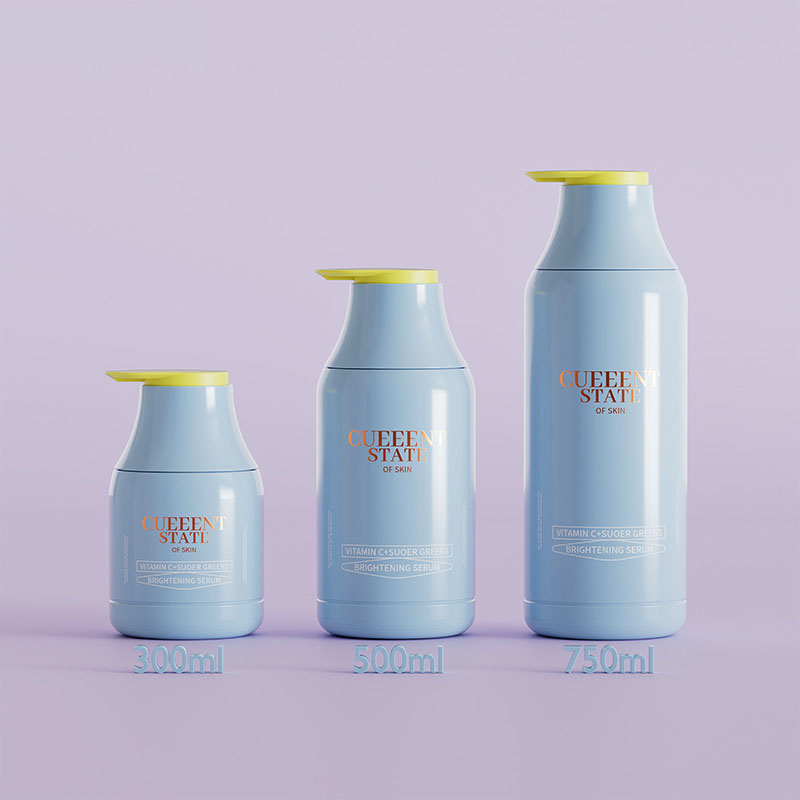 300ml 500ml 750ml Botol Sampo Plastik Merah Biru Abu-abu Botol Gel Mandi Botol Losion Kondisioner