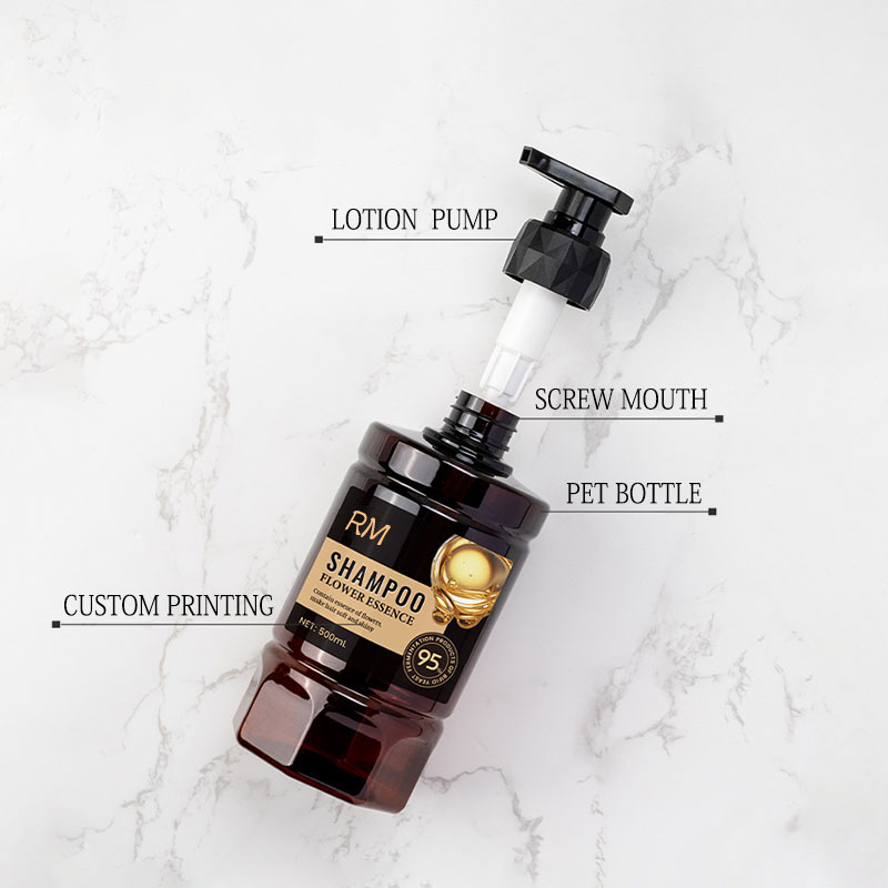 Botol Pompa Kelopak Plastik Pet 500ml dengan Pompa Sekrup Botol Sampo Hotel Bernilai Tinggi untuk Kemasan Perawatan Pribadi Botol Pompa Kelopak Plastik Pet 500ml dengan Pompa Sekrup Botol Sampo Hotel Bernilai Tinggi untuk Kemasan Perawatan Pribadi