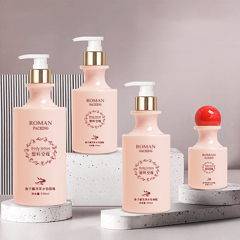 Botol Lotion Cuci Wajah Plastik Beku Leher Melengkung Kelas Atas untuk Botol Toner Perawatan Kulit 100Ml 200Ml 300Ml 500Ml dengan Tutup Bola