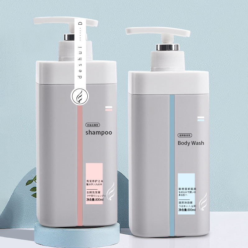 Botol Kemasan Plastik 500Ml 800Ml Kapasitas Tinggi untuk Lotion Perawatan Kulit Botol Tonik Rambut Wadah Sampo dan Kondisioner Kosong