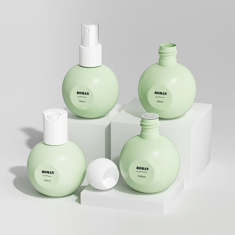 180Ml Botol Kosong Bulat PE Desain Baru Botol Pompa Lotion Plastik Isi Ulang untuk Kemasan Kosmetik Parfum Sampo Krim