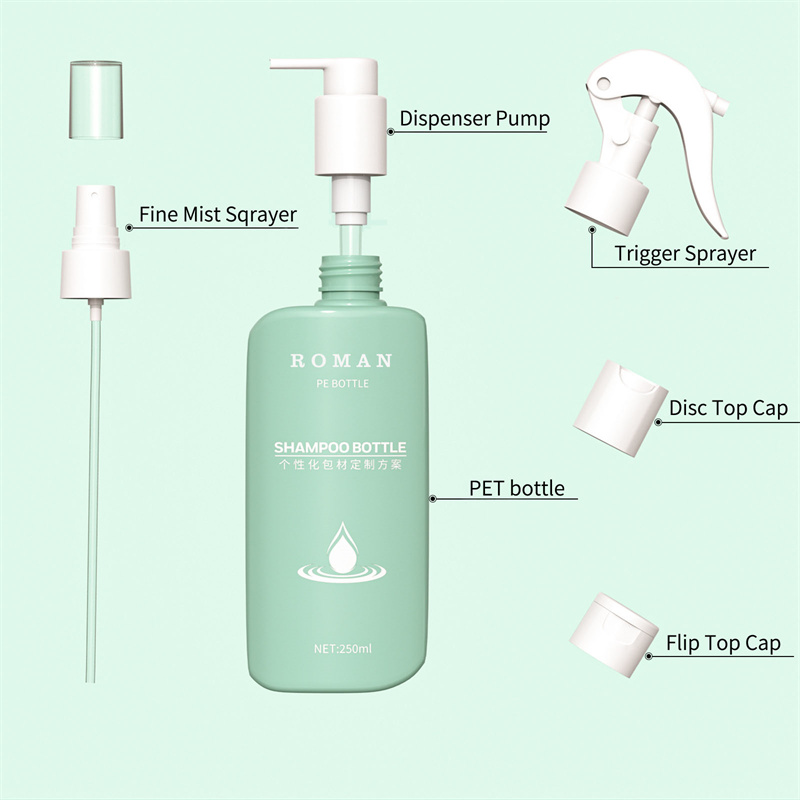 Botol Krim Pijat Pelembab Datar 250Ml Botol Sampo Gel Mandi Wadah Losion Tubuh Pembersih Wajah untuk Tabir Surya Botol Krim Pijat Pelembab Datar 250Ml Botol Sampo Gel Mandi Wadah Losion Tubuh Pembersih Wajah untuk Tabir Surya