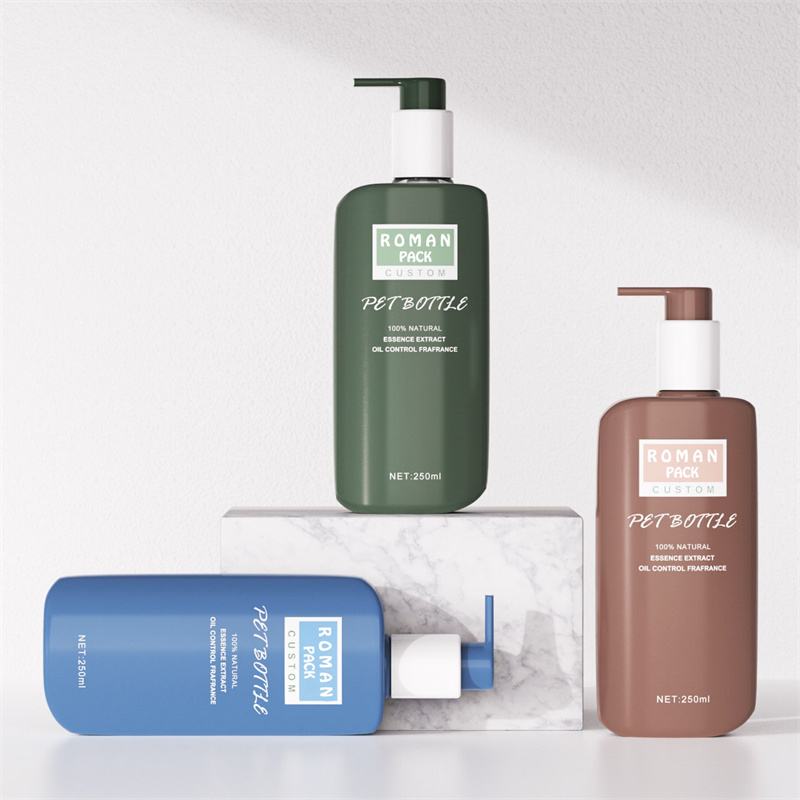 Botol Krim Pijat Pelembab Datar 250Ml Botol Sampo Gel Mandi Wadah Losion Tubuh Pembersih Wajah untuk Tabir Surya Botol Krim Pijat Pelembab Datar 250Ml Botol Sampo Gel Mandi Wadah Losion Tubuh Pembersih Wajah untuk Tabir Surya