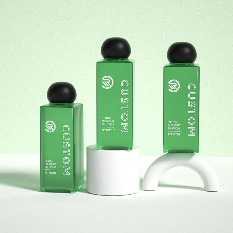 Plastik Premium Persegi 200ml 250ml Botol Lotion Kosmetik Buram Bening untuk Serum Perawatan Kulit Kemasan Toner Premium Dengan Tutup Sekrup Berbentuk Bola